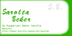 sarolta beker business card